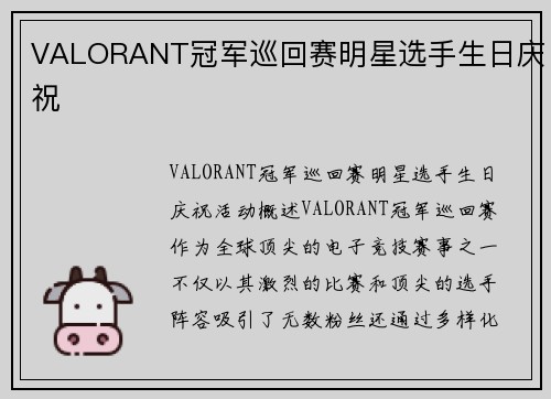 VALORANT冠军巡回赛明星选手生日庆祝